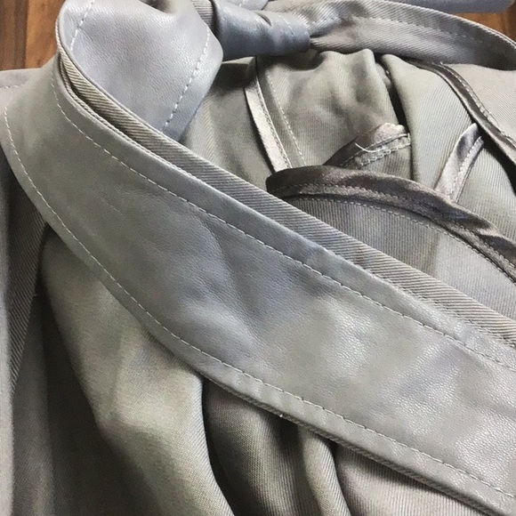 Badgley Mischka Angelina Lyocell Trench Coat Gray Women’s Size Large - Picture 15 of 15